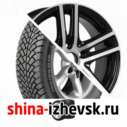 Колесо в сборе BF Goodrich G Force Stud 195/65 R15 Q 95 + Tech Line 529 6xR15 4×100 ET40 DIA60.1 Глянцевый черный с полированной лицевой частью в Ижевске